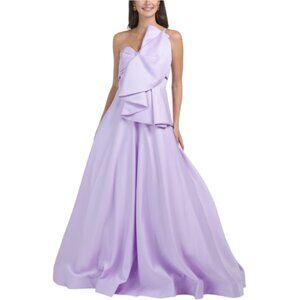 TERANI COUTURE Strapless Bow Front Gown
